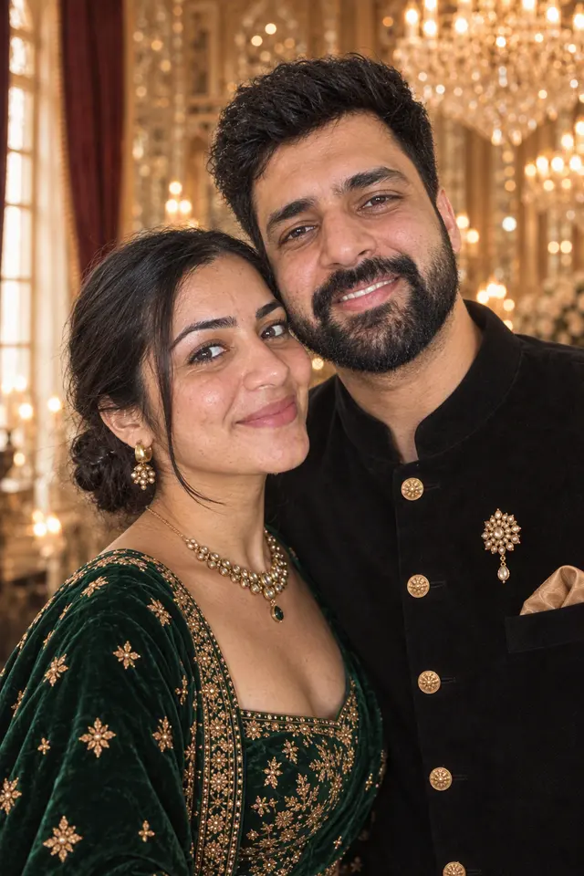 Close in the glow: a couple photographed at Royal portraits